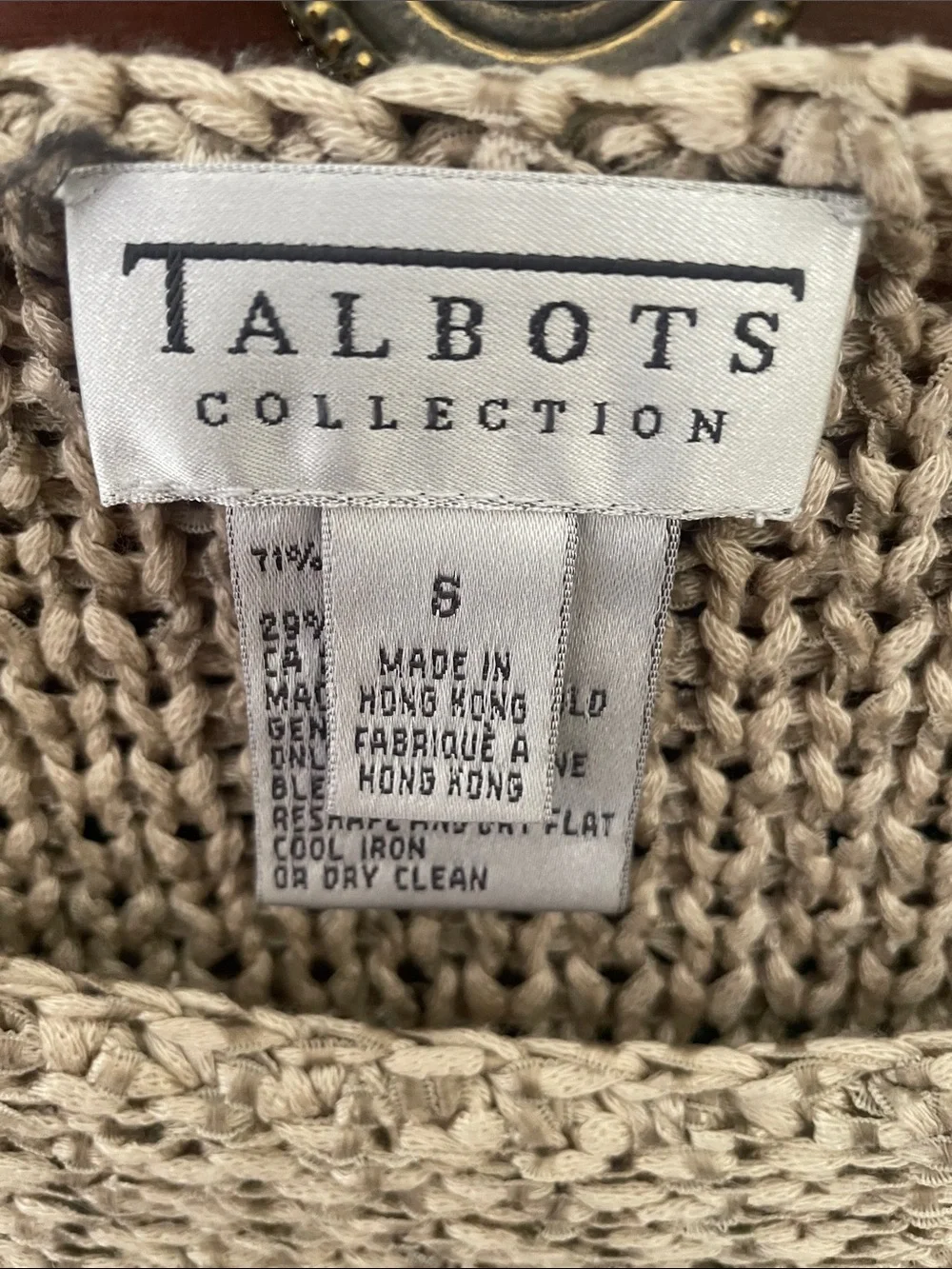 Talbots Cream Textured Scoop-Neck Knit Sweater - Picture 4 of 6